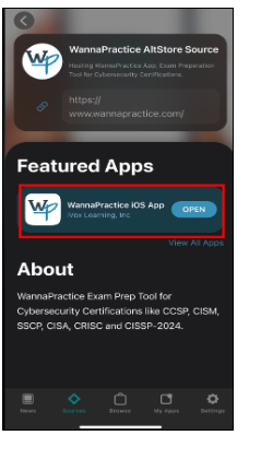 WannaPractice search and sideload